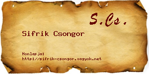 Sifrik Csongor névjegykártya
