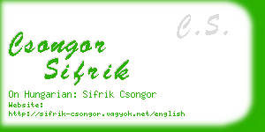 csongor sifrik business card